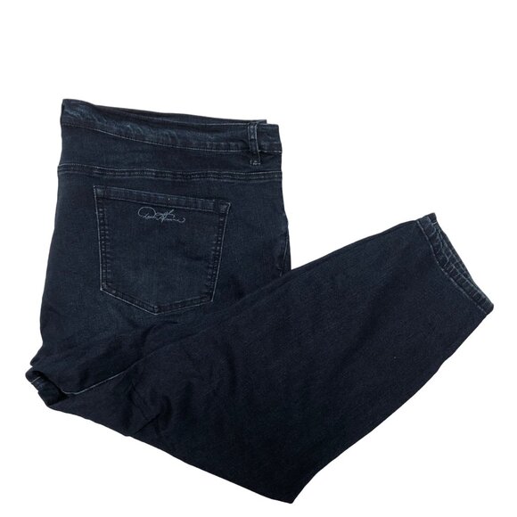 DG2 Diane Gilman Dark Blue Indigo Jeans Womens 26W Petite Stretch Ultra Skinny - Picture 2 of 8